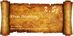 Khun Szabina névjegykártya